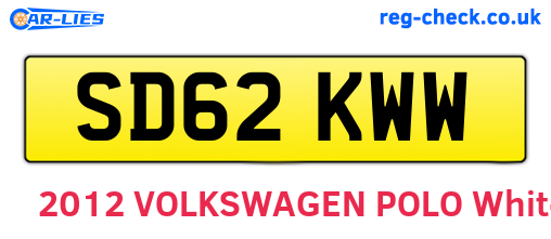 SD62KWW are the vehicle registration plates.