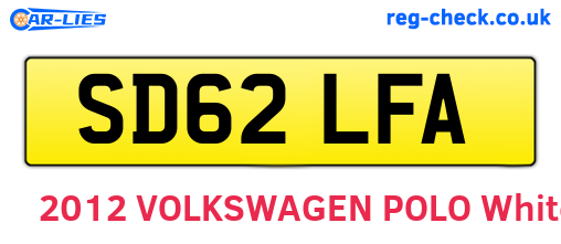 SD62LFA are the vehicle registration plates.