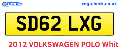 SD62LXG are the vehicle registration plates.