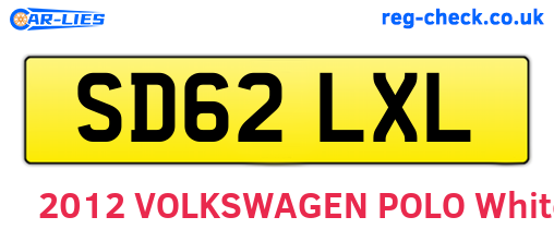 SD62LXL are the vehicle registration plates.