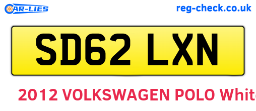 SD62LXN are the vehicle registration plates.