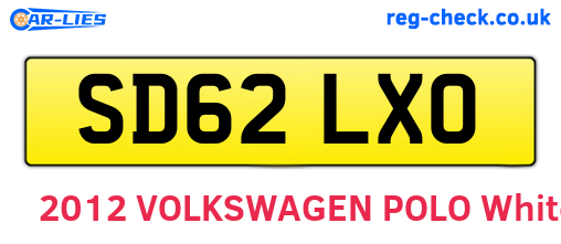 SD62LXO are the vehicle registration plates.