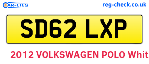 SD62LXP are the vehicle registration plates.