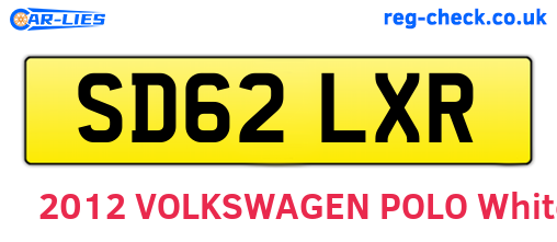 SD62LXR are the vehicle registration plates.
