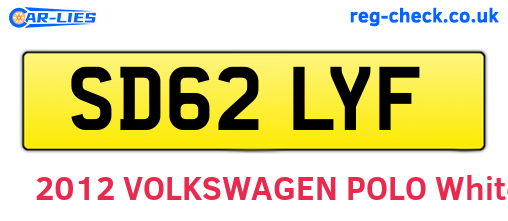 SD62LYF are the vehicle registration plates.