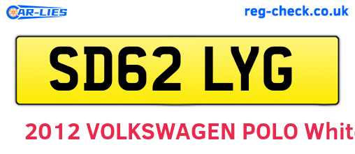 SD62LYG are the vehicle registration plates.