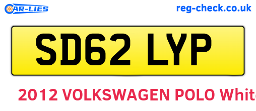 SD62LYP are the vehicle registration plates.