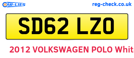 SD62LZO are the vehicle registration plates.