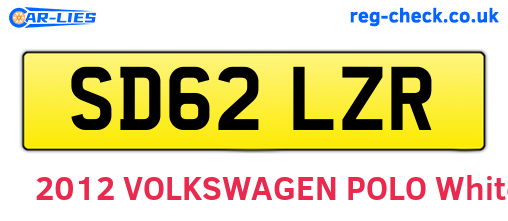 SD62LZR are the vehicle registration plates.