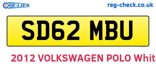SD62MBU are the vehicle registration plates.