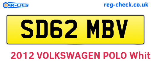 SD62MBV are the vehicle registration plates.