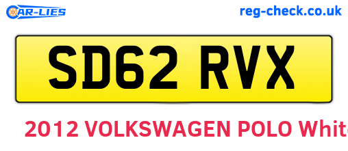 SD62RVX are the vehicle registration plates.