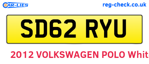 SD62RYU are the vehicle registration plates.