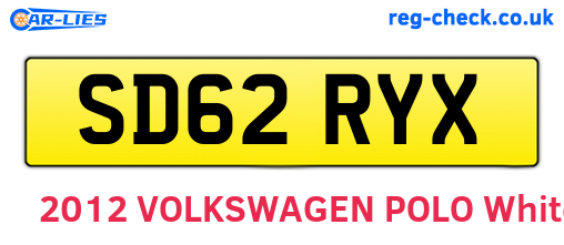 SD62RYX are the vehicle registration plates.