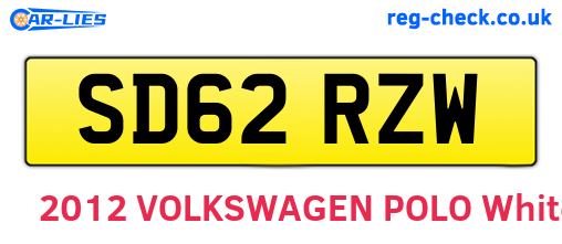 SD62RZW are the vehicle registration plates.