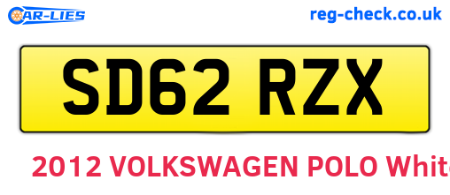 SD62RZX are the vehicle registration plates.