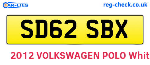SD62SBX are the vehicle registration plates.