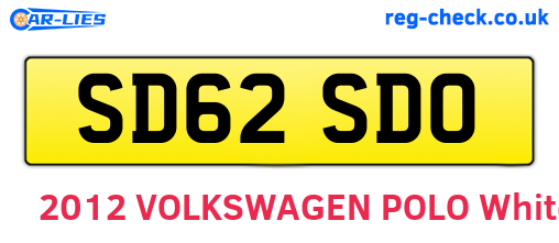 SD62SDO are the vehicle registration plates.