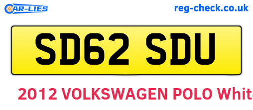 SD62SDU are the vehicle registration plates.