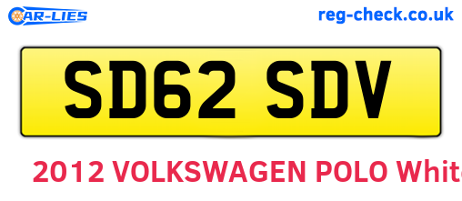 SD62SDV are the vehicle registration plates.