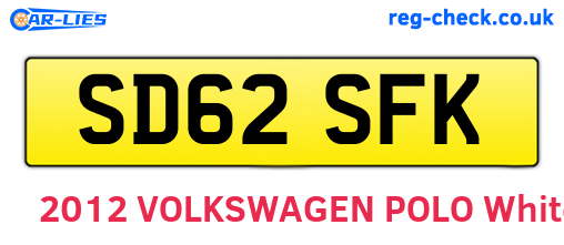 SD62SFK are the vehicle registration plates.