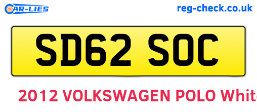 SD62SOC are the vehicle registration plates.