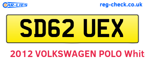 SD62UEX are the vehicle registration plates.