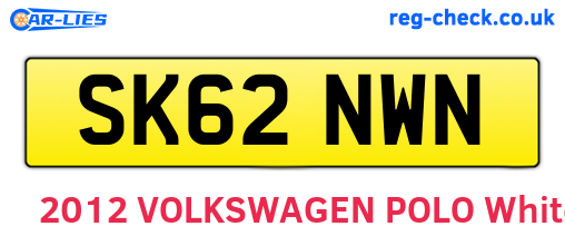 SK62NWN are the vehicle registration plates.