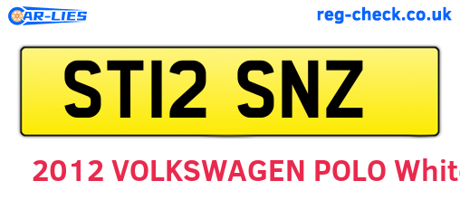 ST12SNZ are the vehicle registration plates.