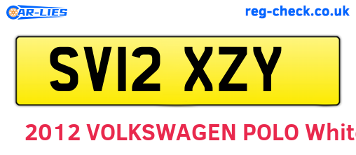 SV12XZY are the vehicle registration plates.