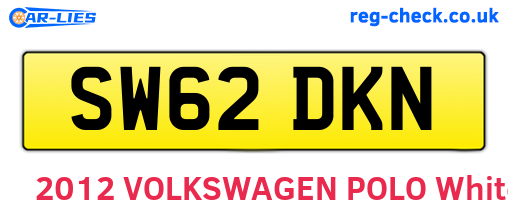 SW62DKN are the vehicle registration plates.