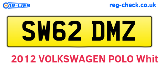 SW62DMZ are the vehicle registration plates.