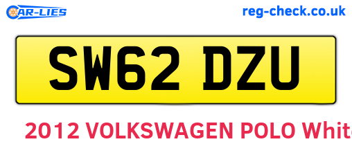 SW62DZU are the vehicle registration plates.