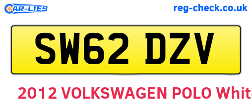 SW62DZV are the vehicle registration plates.