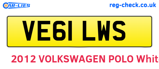 VE61LWS are the vehicle registration plates.