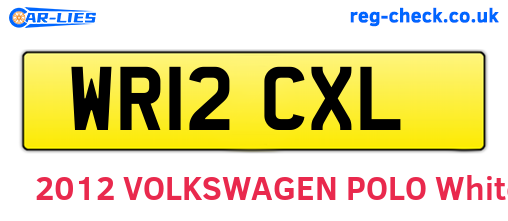 WR12CXL are the vehicle registration plates.