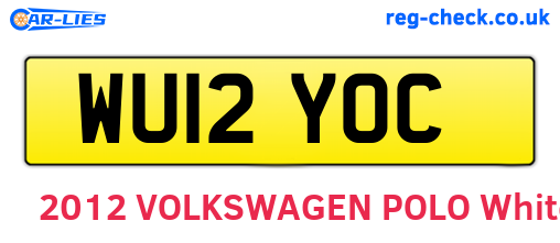 WU12YOC are the vehicle registration plates.
