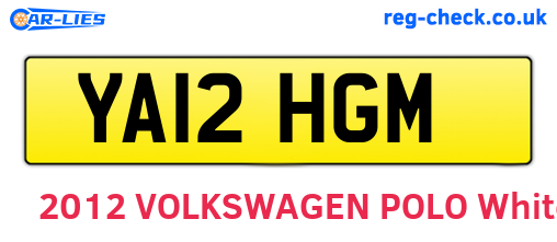 YA12HGM are the vehicle registration plates.