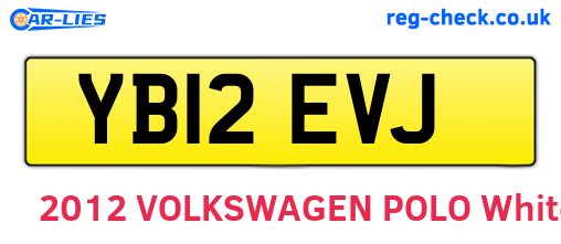 YB12EVJ are the vehicle registration plates.