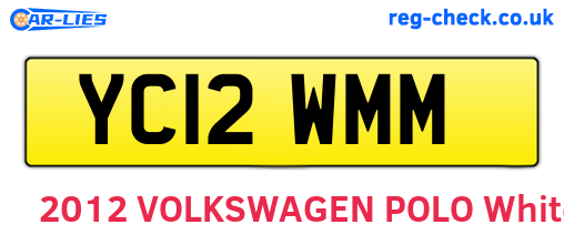 YC12WMM are the vehicle registration plates.