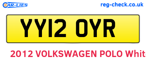 YY12OYR are the vehicle registration plates.
