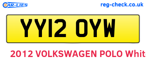 YY12OYW are the vehicle registration plates.