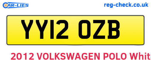 YY12OZB are the vehicle registration plates.