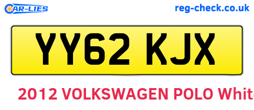 YY62KJX are the vehicle registration plates.