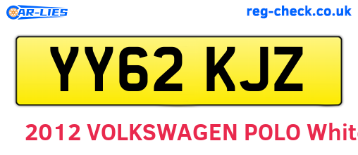 YY62KJZ are the vehicle registration plates.