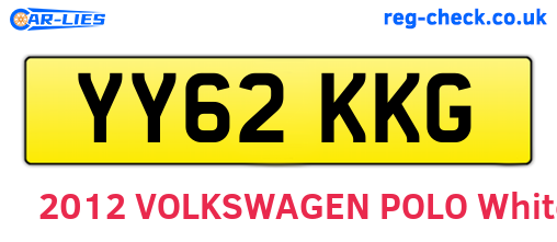 YY62KKG are the vehicle registration plates.