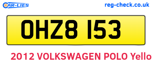 OHZ8153 are the vehicle registration plates.