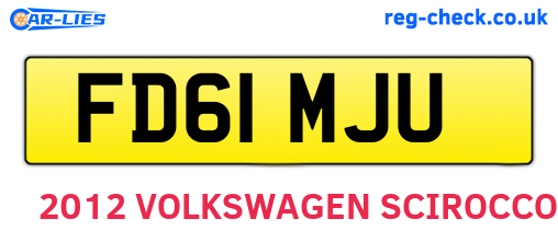 FD61MJU are the vehicle registration plates.