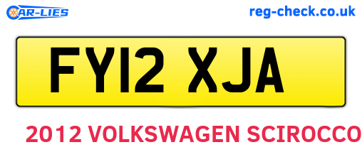 FY12XJA are the vehicle registration plates.