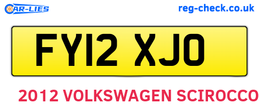 FY12XJO are the vehicle registration plates.